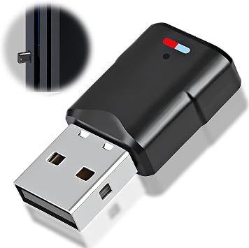 USB Bluetooth 5.3 Adapter for PS5/PS4/Switch/PC 3 Mbit/s Dongle Bluetooth Audio Receiver Transmitter with APTX Low Latency & Dual Link Driver-Free Plug & Play for Windows Macos Headphones Speaker