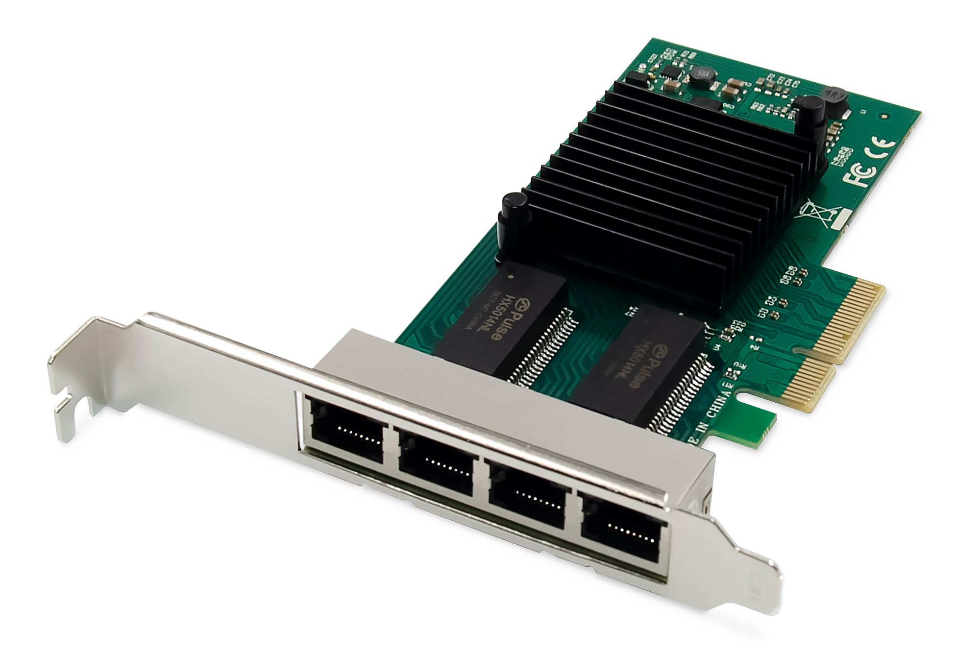 Digitus Scheda di rete Gigabit Ethernet a 4 porte, RJ45, PCI Express, Intel I350 (DN-10114)