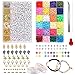 Produktbild BTONGE 6000 Stück 6MM Polymer Clay Perlen und 900 Stück Buchstaben perlen für Schmuckherstellung, 20 Farben Handgemachte Perlen mit elastischer Kordel DIY Bastelperlen für Armbänder Halskette