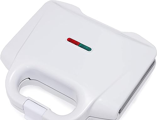 Miniatura 3 de Tienda Basics Waffle Maker 2-rebanadas blanco con revestimiento antiadherente y fácil de limpiar, 700W