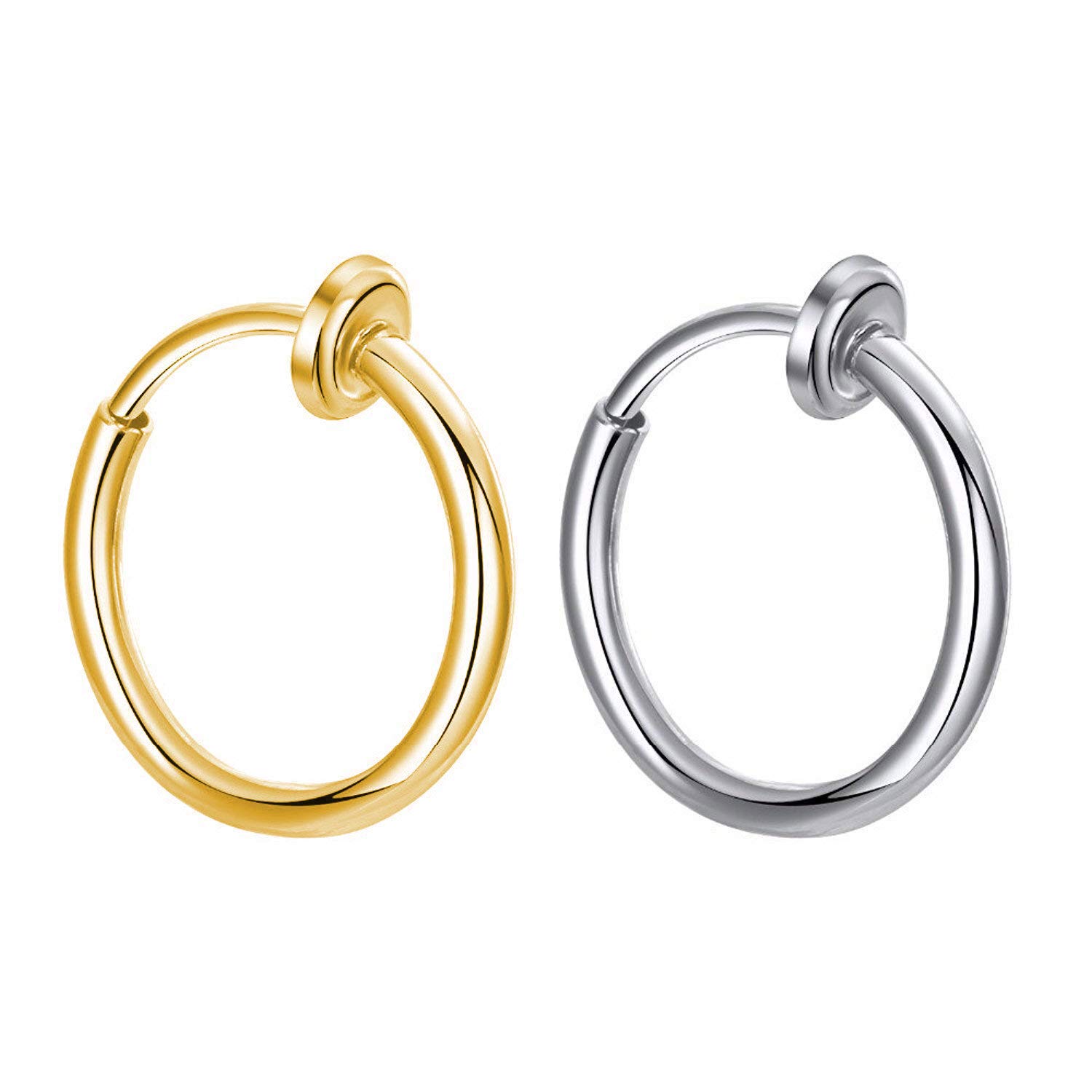 Via Mazzini 316L Stainless Steel No-Tarnish No-Rusting 13mm Stylish Clip On Non Pierced Nose Ring For Women And Girls (2 PCS) (NR0126) (B084X6RS4Q) Amazon Price History, Amazon Price Tracker