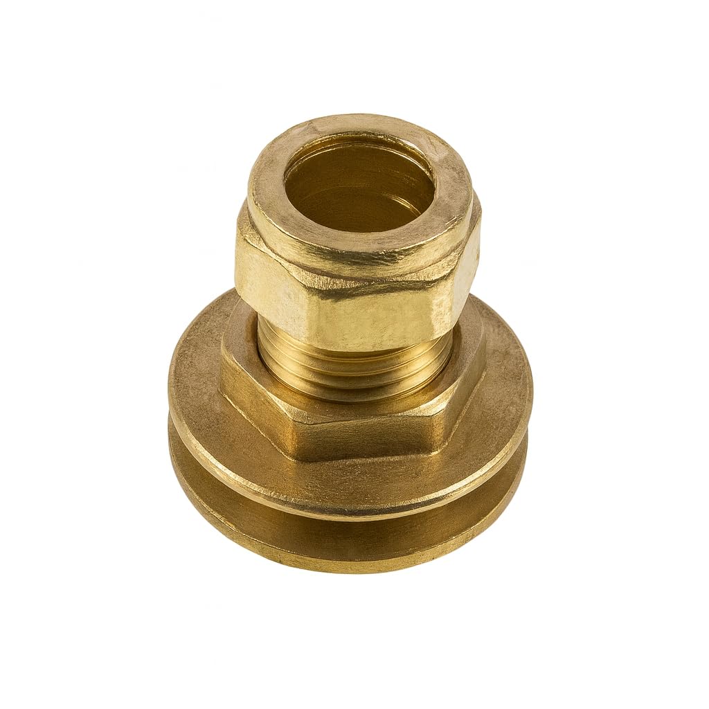 Westco 28mm DZR Brass Tank Connector J605 - Compression Fitting for Cold Water Tanks & Plumbing Installations