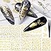 NICENEEDED 8 Blatt Gold Schlange Nail Art Sticker, 3D Selbstklebende Nagelabziehbilder Nail Art Zubehör mit Pinzette für Frauen Mädchen Nageldesign DIY Dekor Nail Art Zubehör