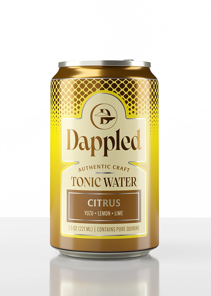 Dappled Tonic Citrus Tonic Water, Naturally Flavored with Yuzu, Lemon, Lime, 24-pack