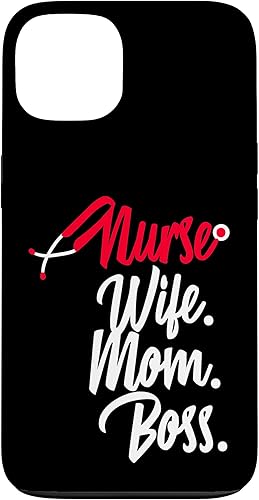 iPhone 13 Enfermera Esposa Mamá Jefe Retro Enfermera Refranes Frases Enfermería Caja de regalo