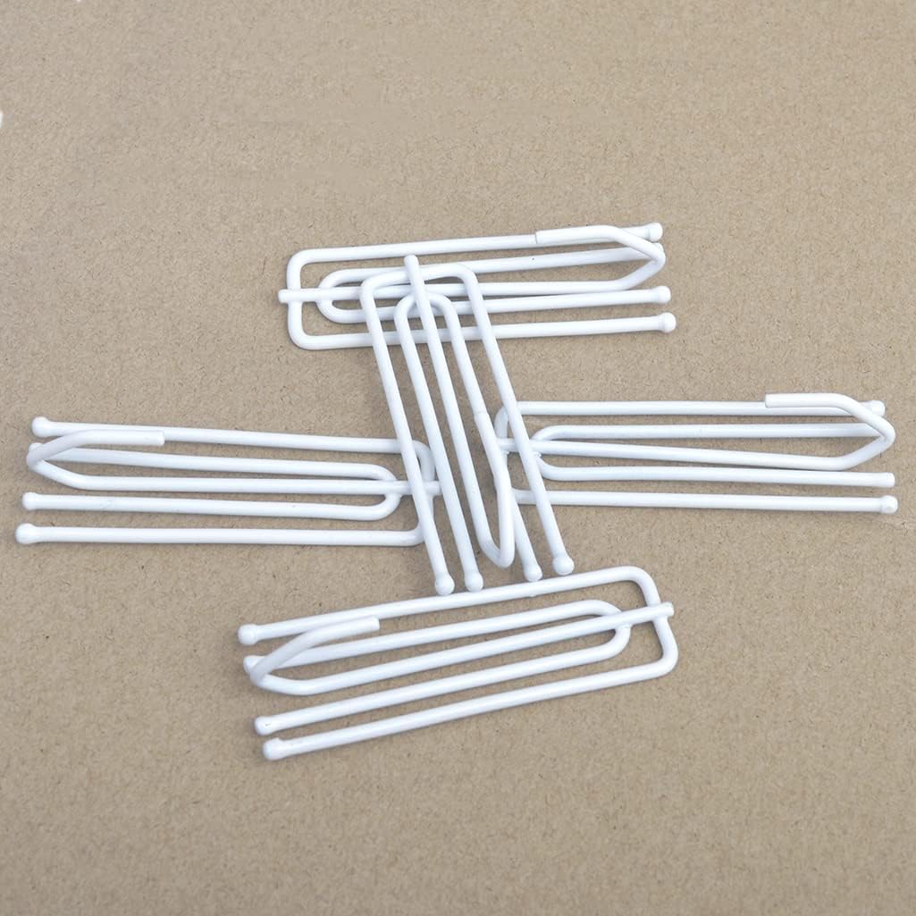Ailejia White Curtain Drapery Pleat Hooks 4 Prongs Drapery