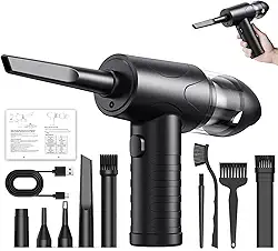 Espanador De Ar Comprimido, Luz LED De Espanador De Ar Elétrico, Limpador De Teclado Para Escritório, Soprador De Ar Recarregável Para Computador, PC, Filtro De Ar Condicionado