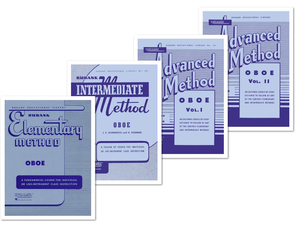 Rubank Methods for Oboe Books Set (4 Books) Elementary Method, Intermediate Method, Advanced
