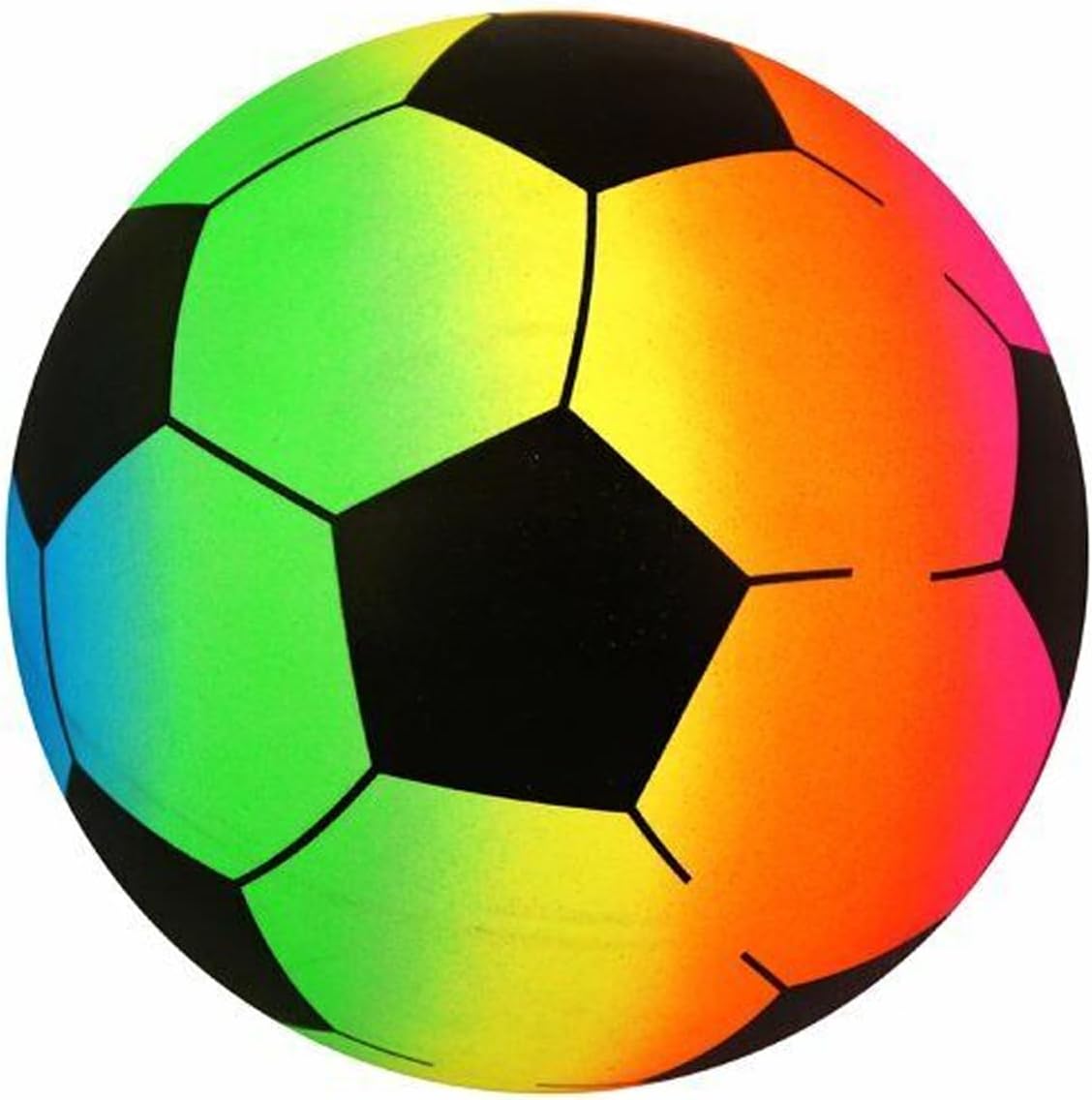 Navoys Rainbow Football - 20cm Neon Beach Ball Ideal for Family Games, Kids Garden Toy, Easy to Inflate, Outdoor Fun for Boys and Girls, Lightweight Playground Ball - For 3+