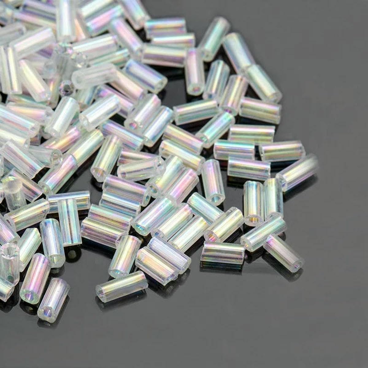 Kit de fabricación de pulseras, cuentas de corneta de cristal, cuentas de semillas multicolor, tubos redondos de cristal de 30 g para manualidades hechas a mano