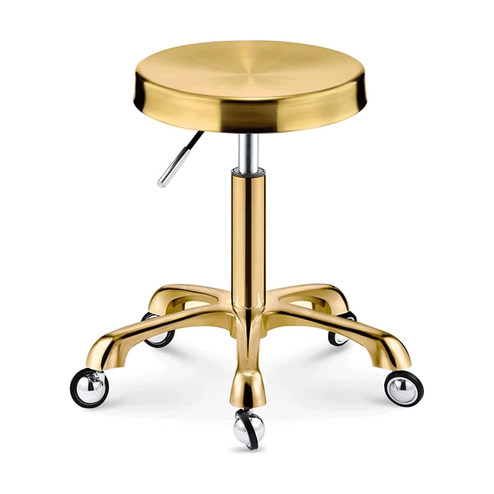 Taburete de Trabajo de Acero Inoxidable, Carga de 440 Ibs, Taburete Giratorio Ajustable para salón, taburetes de Tienda de Altura Ajustable, Taburete de Laboratorio