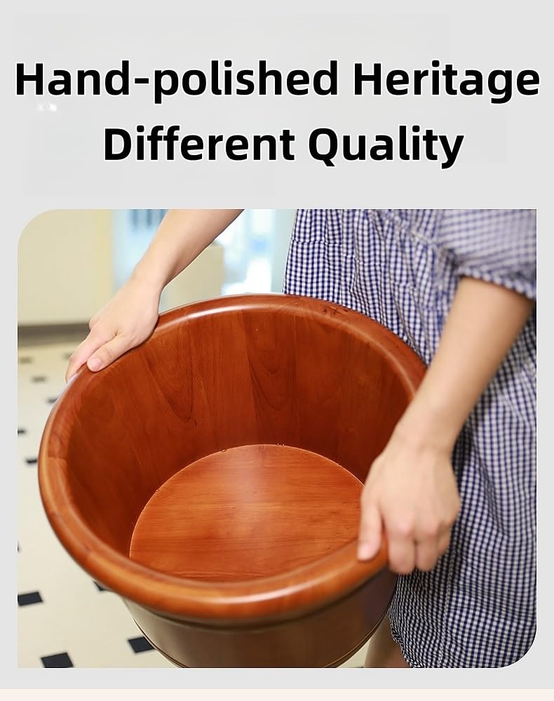 Bañera de Madera para Pies, Redonda, para Spa y Cuidado miniatura 2