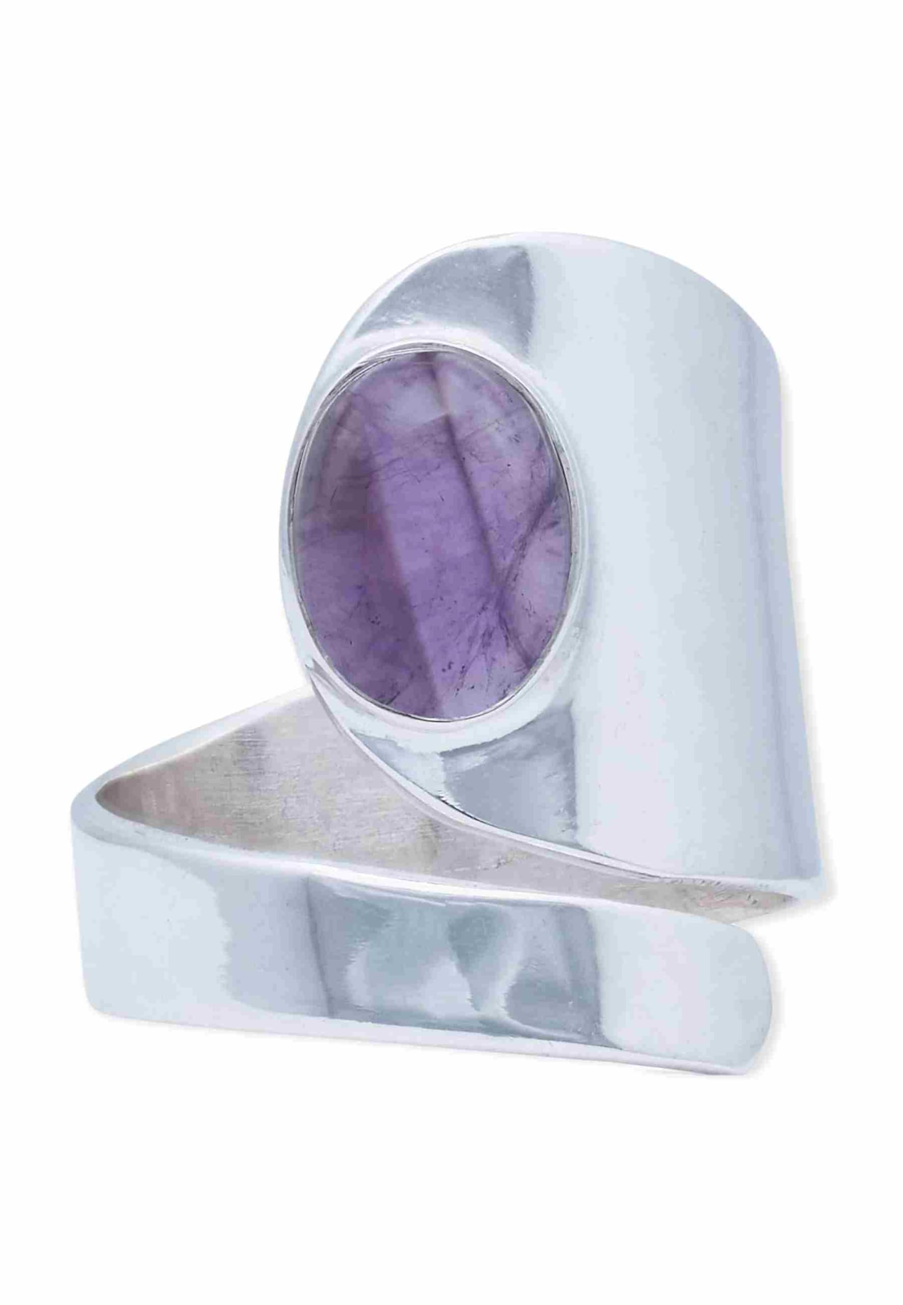 mantraroma Ring 925 Silber MAHAN - größenverstellbar mit Edelstein