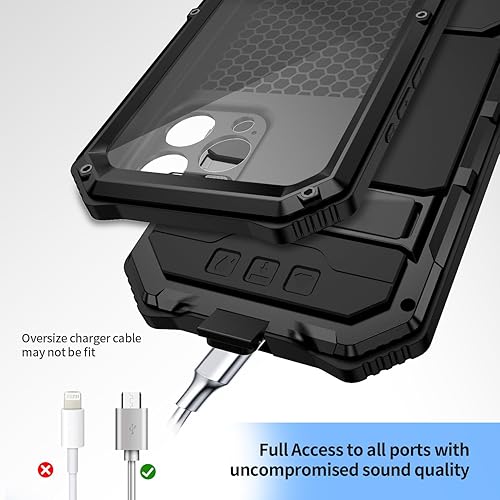 Miniatura 6 de Lunivop Funda para iPhone 15 Pro Max, protección resistente con protector de pantalla de lente integrado, soporte resistente 360 de cuerpo completo