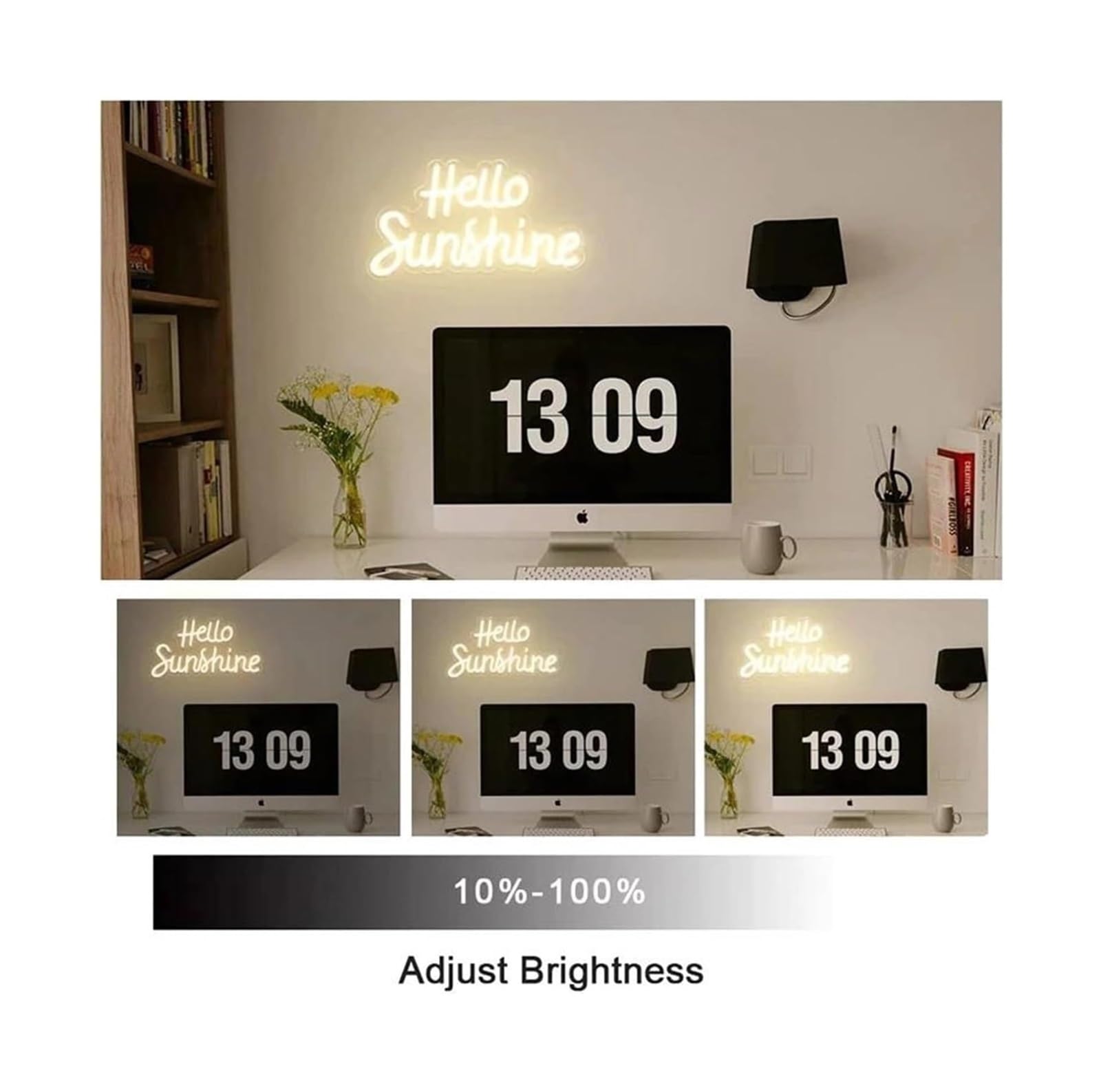 Segno di luce al neon Insegne al neon Insegna Calda lampada da camera letto e casa con scritta Hello Sunshine per ragazze Compleanno