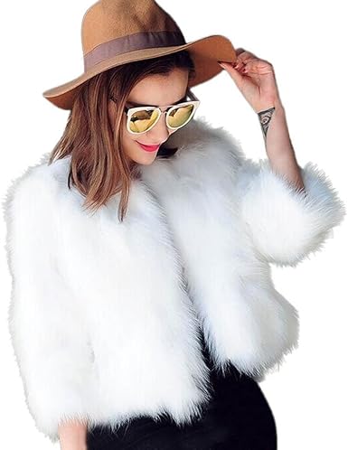 White fur jacket for ladies Clearance