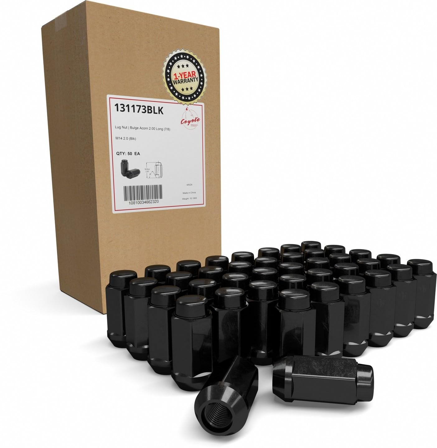 Tuercas M14 x 2 negras de 2 pulgadas para llantas de Ford F-150 y Expedition 2000-2014 6