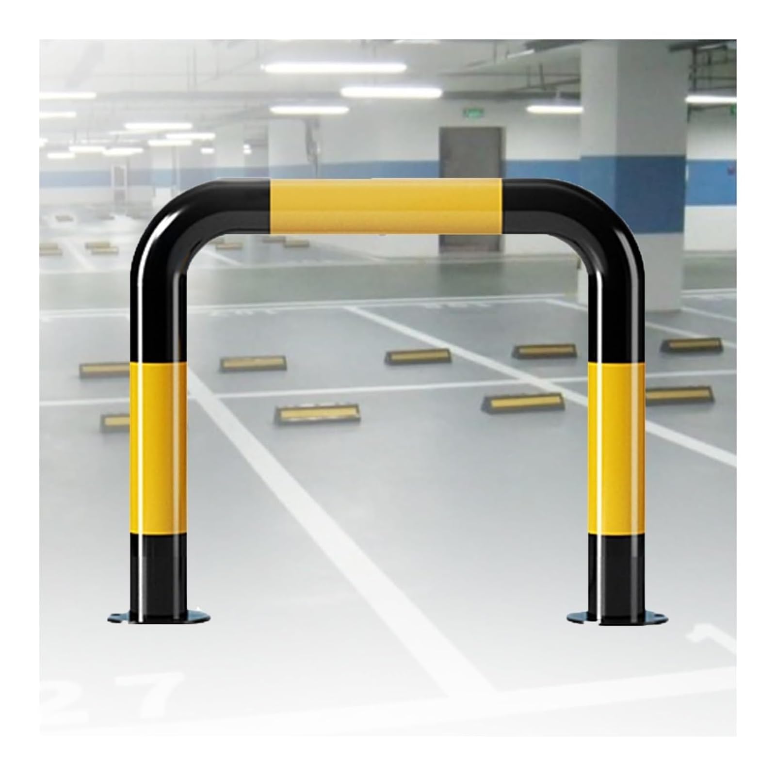 CWCQGH U Shape Security Bollards U Shaped Driveway Car Blocker, Garage Parking Space Protector (60x50cm)