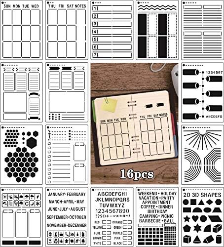 Amazon.com : Planner Stencil Set for Dotted Journals Time Saving  Accessories Bullet Notebook Supplies Make Creating Layouts Easy for Bullet  Point Checklists, Daily Weekly Monthly Calendars : Office Products