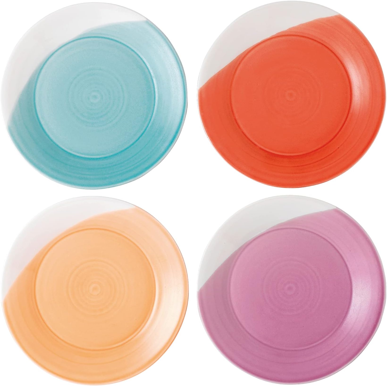 Side Plates - 1815 Bright Collection - Porcelain Plate Set of 4 - Large Plates Ideal for Breakfast, Lunch & Dinner - Better Heat Retention, 23cm Each