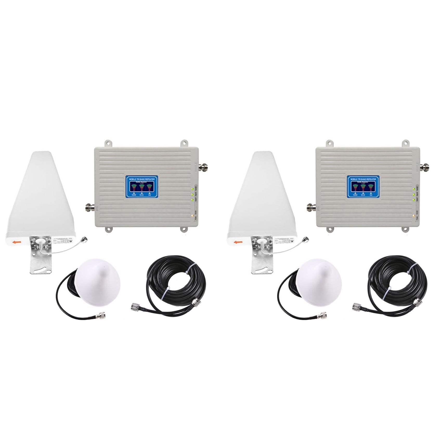 2X Amplificateur de Signal Tri-Bande 2G 3G 4G 5G 900 1800 2100 MHz GSM WCDMA LTE Répéteur de Signal Universel Prise UE