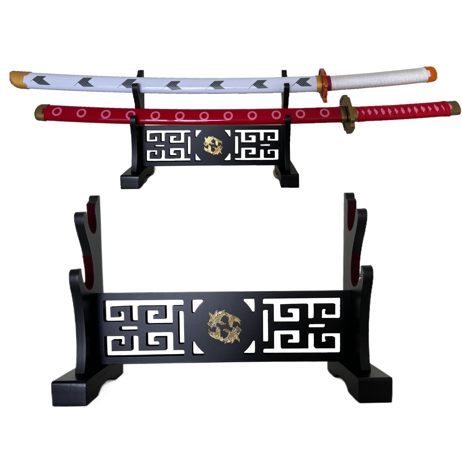 Porta katana samurai spada espositore Rack Bacchetta Wakizashi Velluto imbottito zoro spada Cosplay Arma Display Stand 2 livello