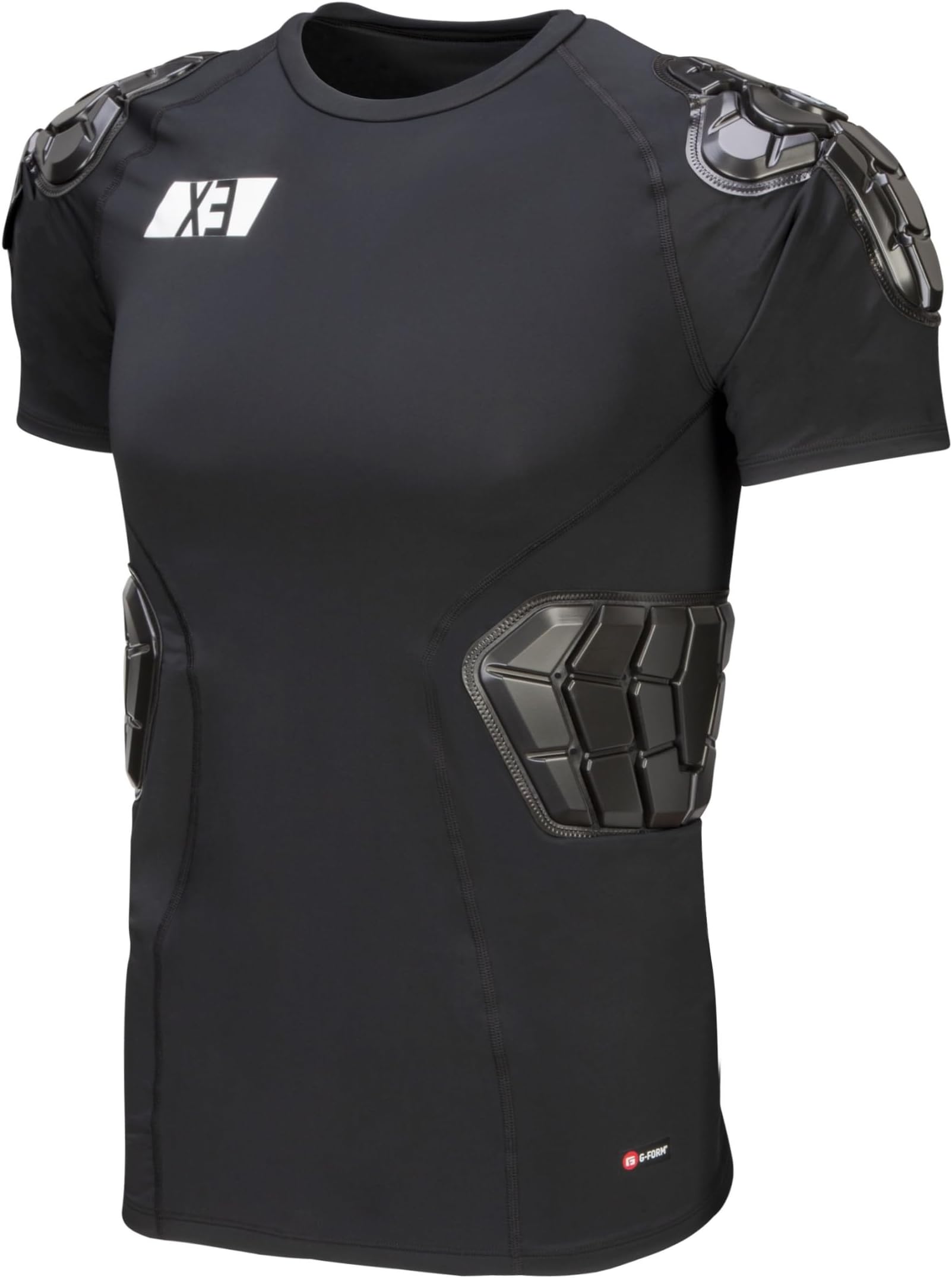 G-Form Men’s Pro-X3 Short Sleeve Shirt - Undershirt for Protective Gear - Padded Compression Baselayer Shirt for Biking