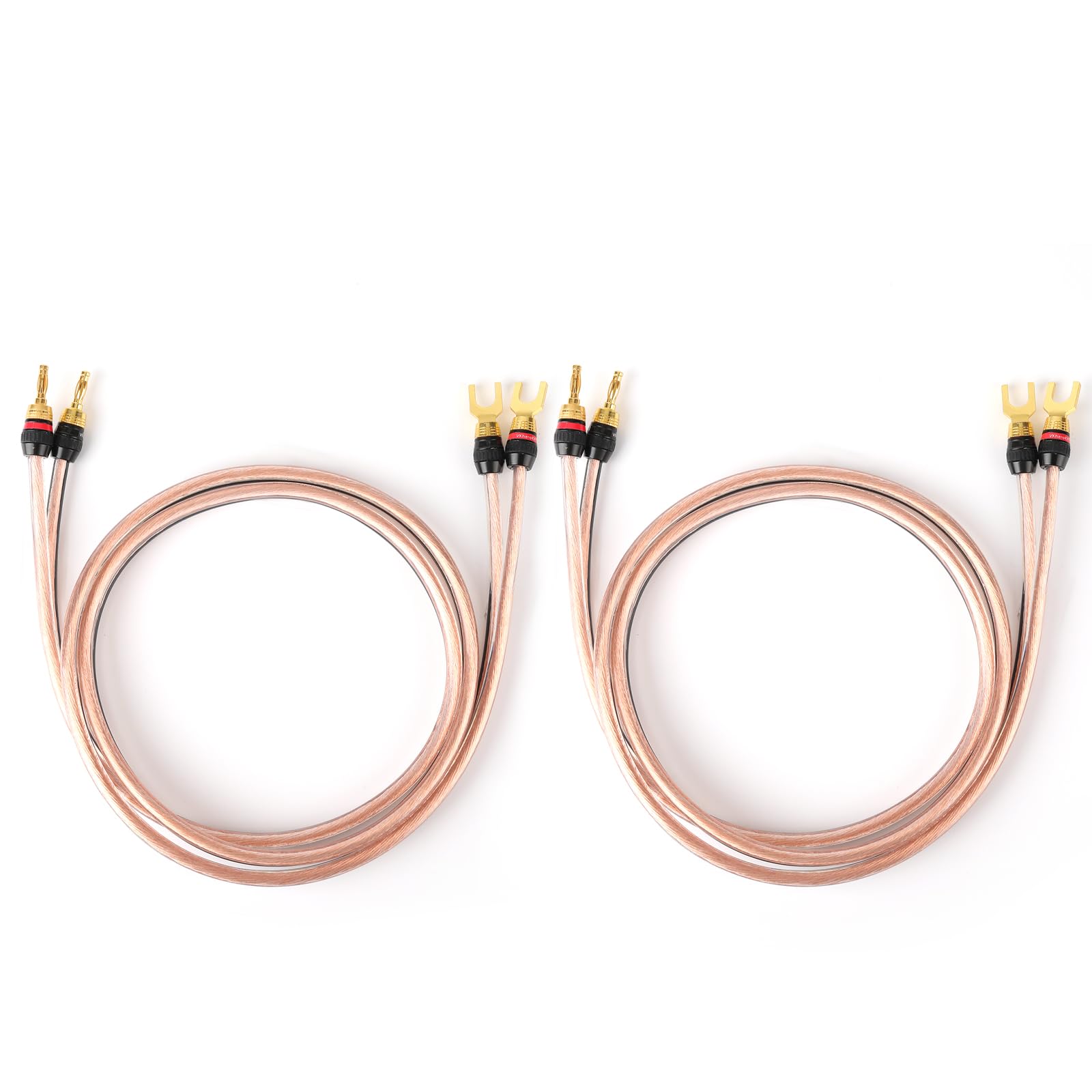 Cables de altavoz de cobre libre de oxígeno 10 AWG con enchufes banana y tipo Y para audio hifi 8