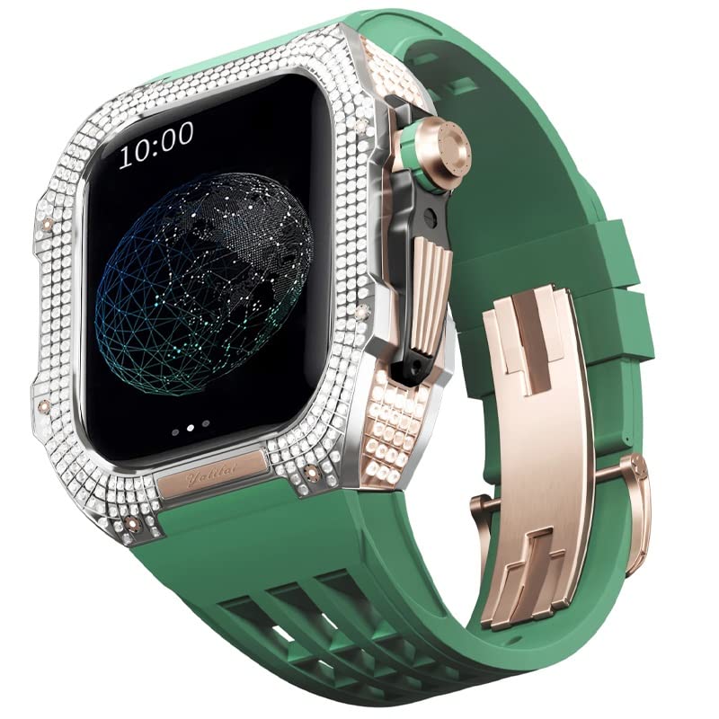 Kit Mod Apple Watch 45 mm anti-choc en titane et caoutchouc