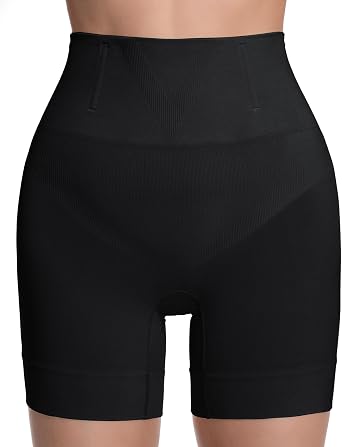 Shapewear for Women Tummy Control, Mid Waist Body Shaper Shorts Butt Lifting Seamless Shapewear Under Dresses A-black