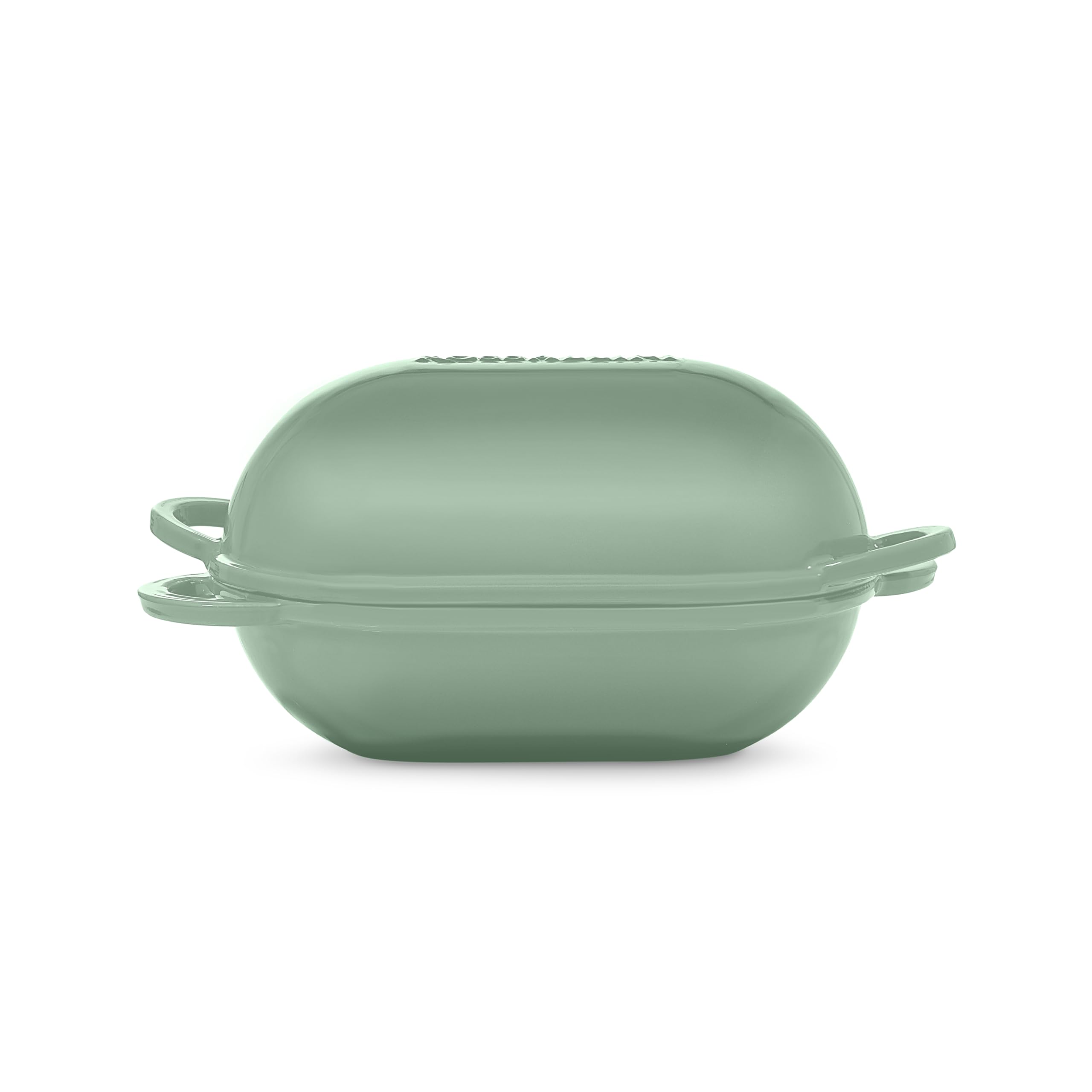 ROSSALLINI Signature Enameled Cast Iron Sourdough Bread Oven | Non-Stick with Tight Fitting Lid for Perfect Baking and Bread Making | 2QT Oval Oven With Lid [Sage Green]