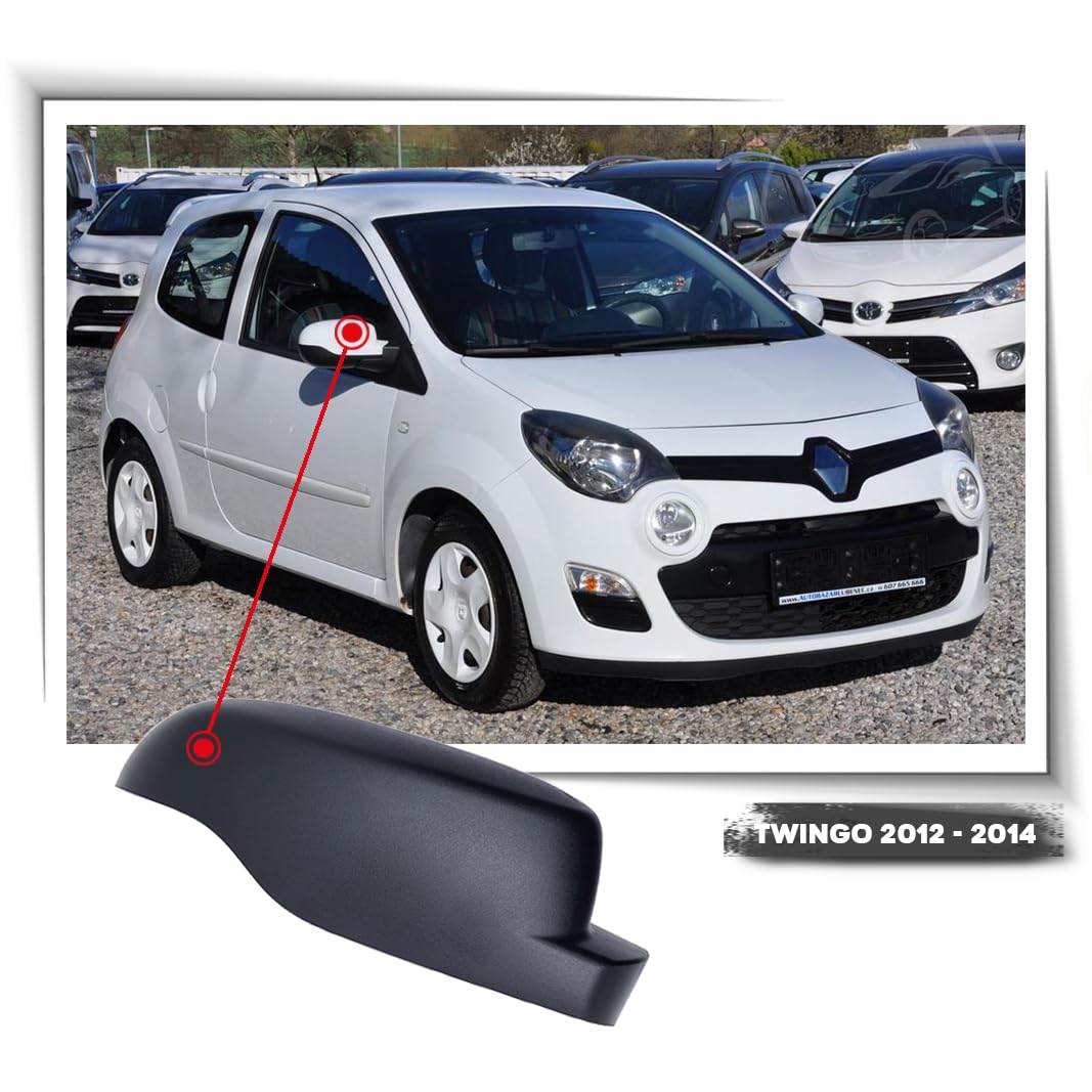 CG94 - Calotta Specchietto Retrovisore Nera per Auto R. CLIO III 2009-2014 - R. TWINGO II 2012-2014 (Lato Destro)