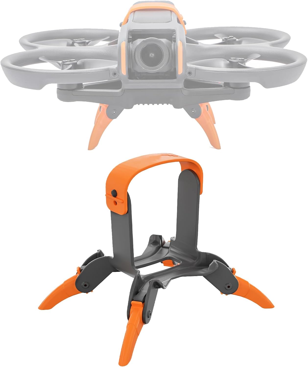 Landing Gear for DJI Avata 2 Drone Spider Landing Leg Foldable Extension Kit Quick Release Height Extended Leg Feet for Avata 2 Drone Accessories(Orange Gray)