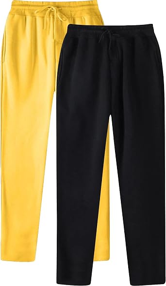 Ctreela 2 Pack Mens Jogger Gym Sweatpants, Casual Jogger Workout Pants for Men, Multicolor Running Track Pants with Pockets