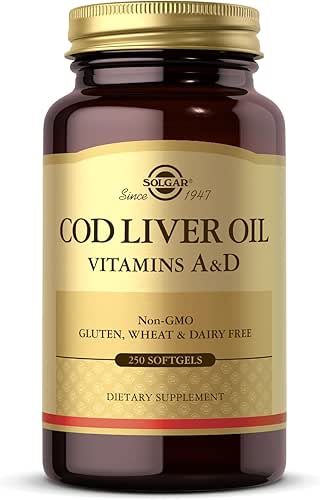 Solgar Cod Liver Oil - 250 Softgels - Provides Vitamins