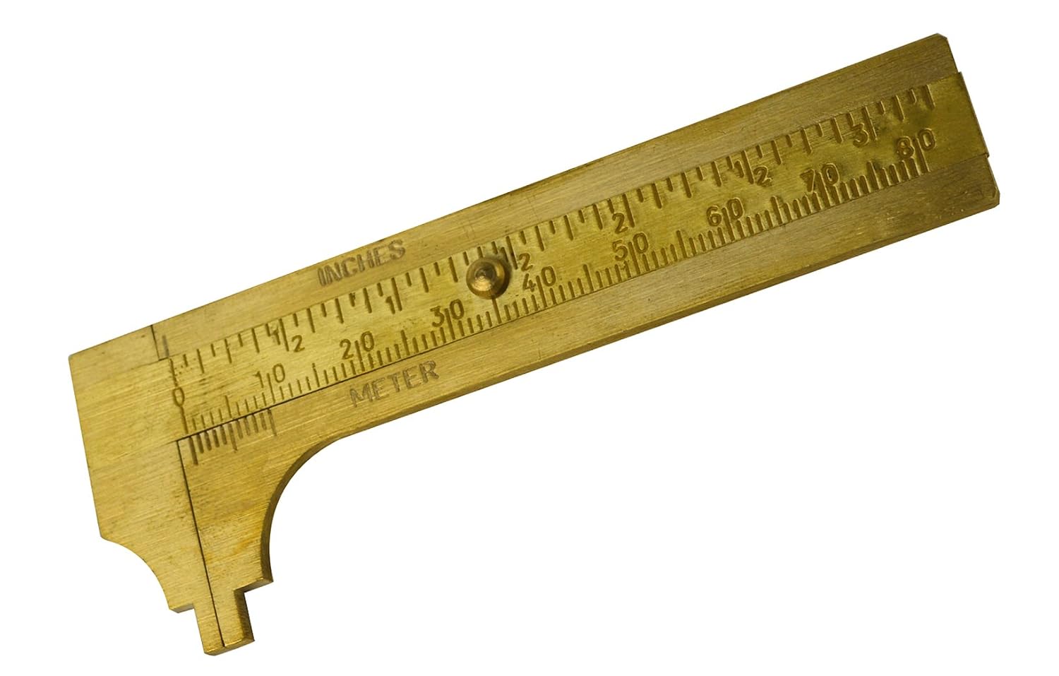 3" 80 MM Solid Brass Vernier Gauge Jewelry Stone Measuring Inches Millimeters Tool