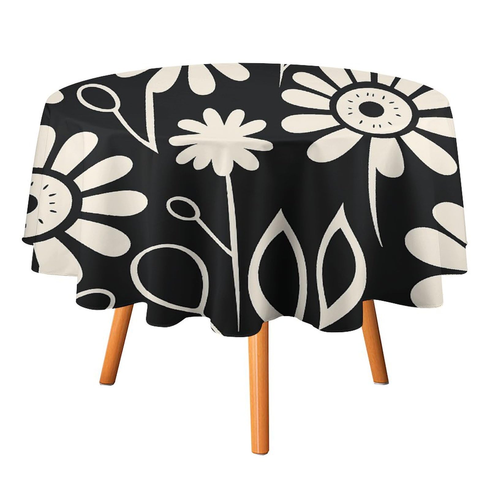 Nappe ronde résistante aux taches pour protéger la table de fête