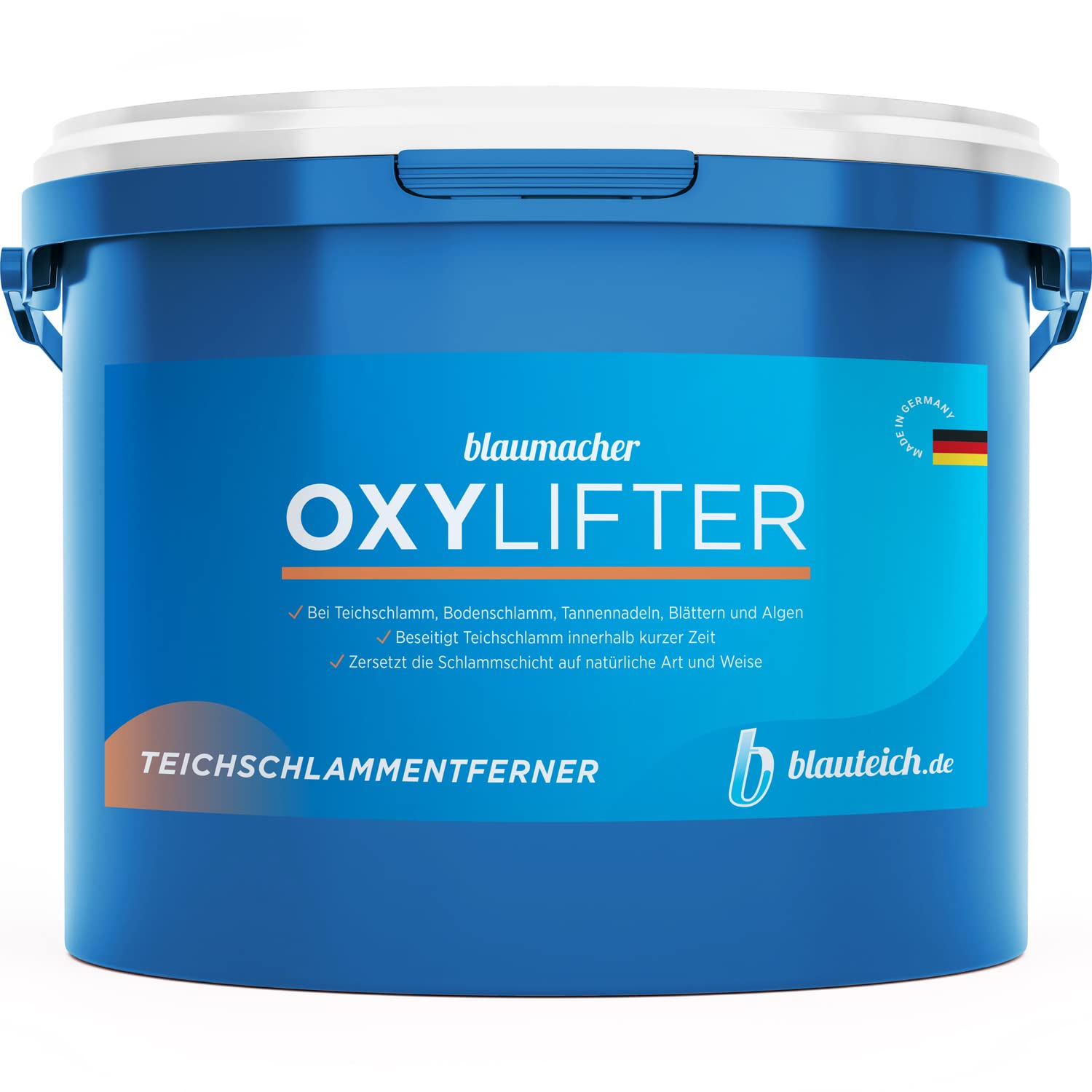 blaumacher OXYLIFTER Teichschlammentferner zur Teich Reinigung von Laub, Teich Schlamm und Ablagerungen (1 kg)