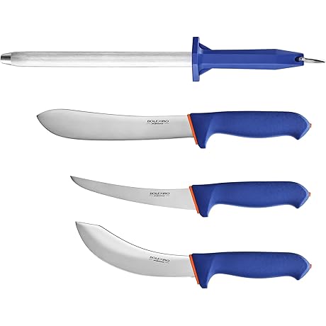4 Pcs Professional Butcher Knife Set W/Non-slip Softgrip By [Company Name]