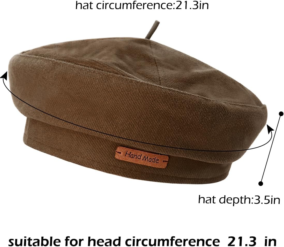 Beret Hats Artist Hat Solid Color French Beret for Women - Image 7