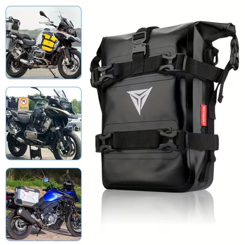 Generisch 2X Tasche für Motorrad Sturzbügel 5-8 Liter Wasserdicht mit verstellbaren Gurten