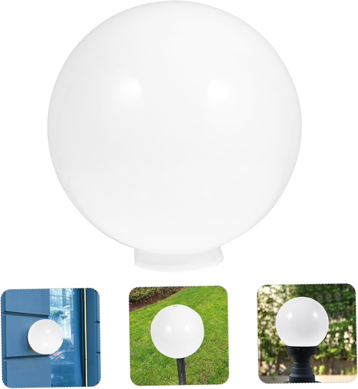 Acrylic Milk White Globe Lamp Shade Simple Handmade Lamp Cover Accessory for Outdoor Wall Lantern Soft Light Diffuser Replacement for Decor