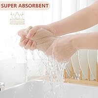 Vista 3 de Homaxy Trapos de cocina de 100% algodón, tejido de punto gofre, ultrasuaves, absorbentes y de secado rápido, 12 x 12 pulgadas, paquete de 6, beige