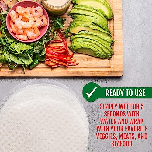 Best of Thailand [Round] White Rice Paper Wraps 1 Pack | Perfect for Fresh Spring Rolls & Dumplings | Non-GMO, Gluten-Free, Vegan & Paleo | Kosher for Passover Kitniyot - Thumbnail 5