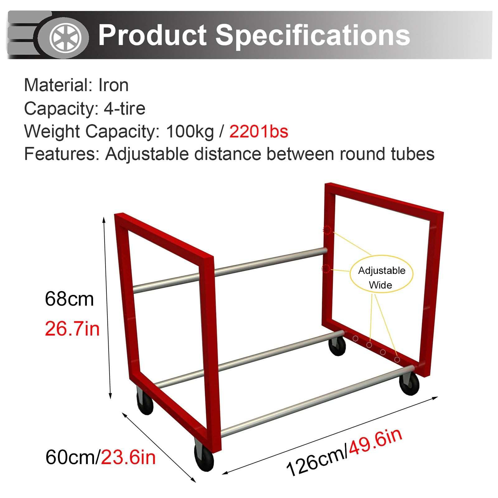 Reifenregal Ständer - Hexagon Display Für Garage & Werkstatt, Bis 62cm Felgen