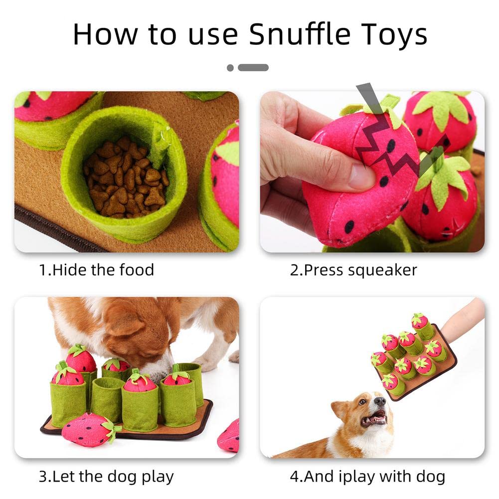 Almohadilla De Trabajo para Alimentación De Nariz De Fresa para Perros Y Mascotas, Juguete Educativo Interactivo para Perros Lento Y