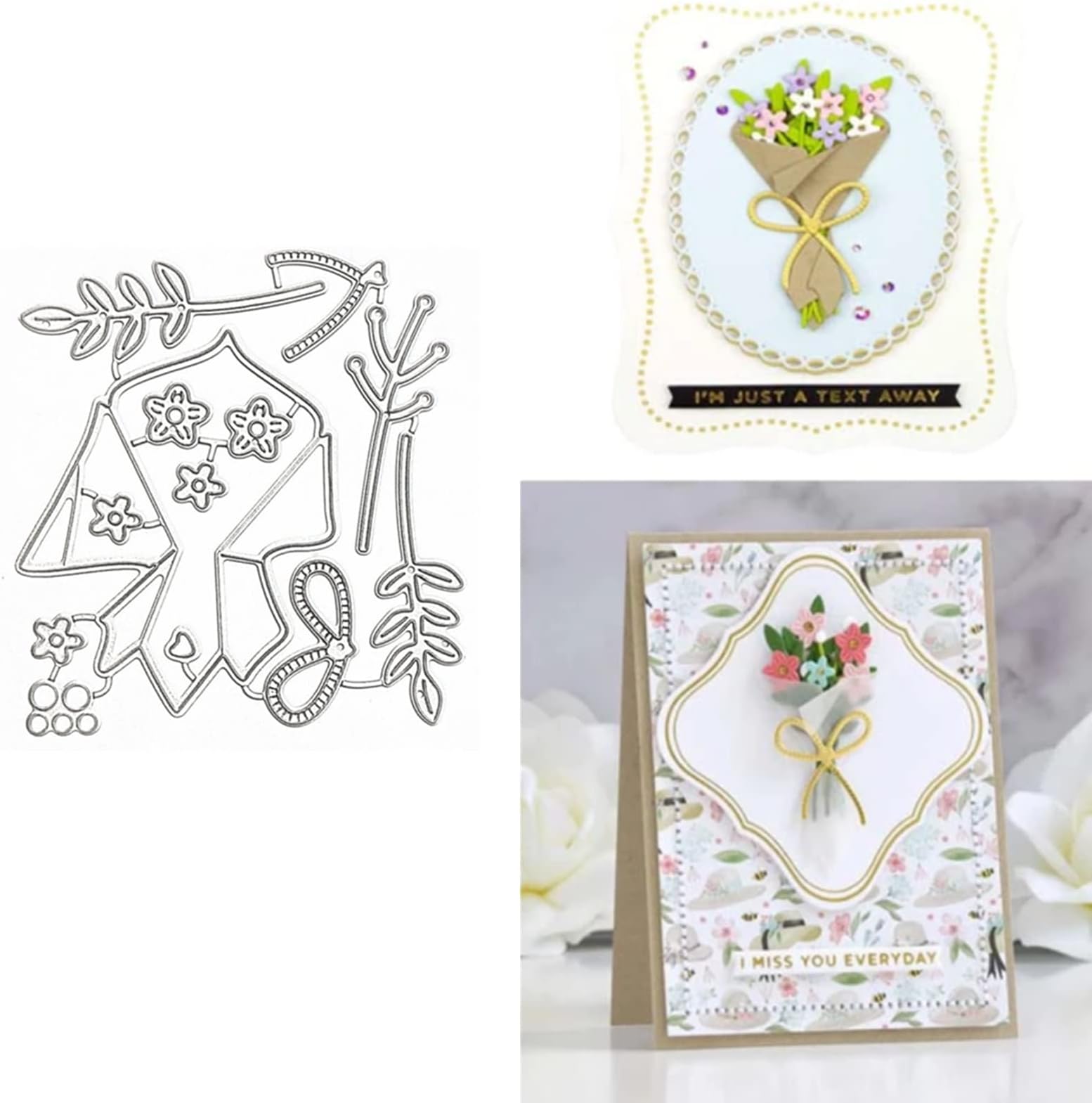 hinana Flowers Metal Die Cuts,Flower Leaves Bouquet Cutting Dies Cut Stencils for DIY Scrapbooking Photo Decorative Embossing Paper Dies for Scrapbooking Greeting Card Making