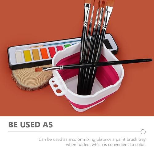 Miniatura 10 de Wakauto Pincel de pintura plegable Lavabo Pintura al óleo acrílica Cubo de silicona Soporte para pinceles de pintura Organizador de pintura Taza de