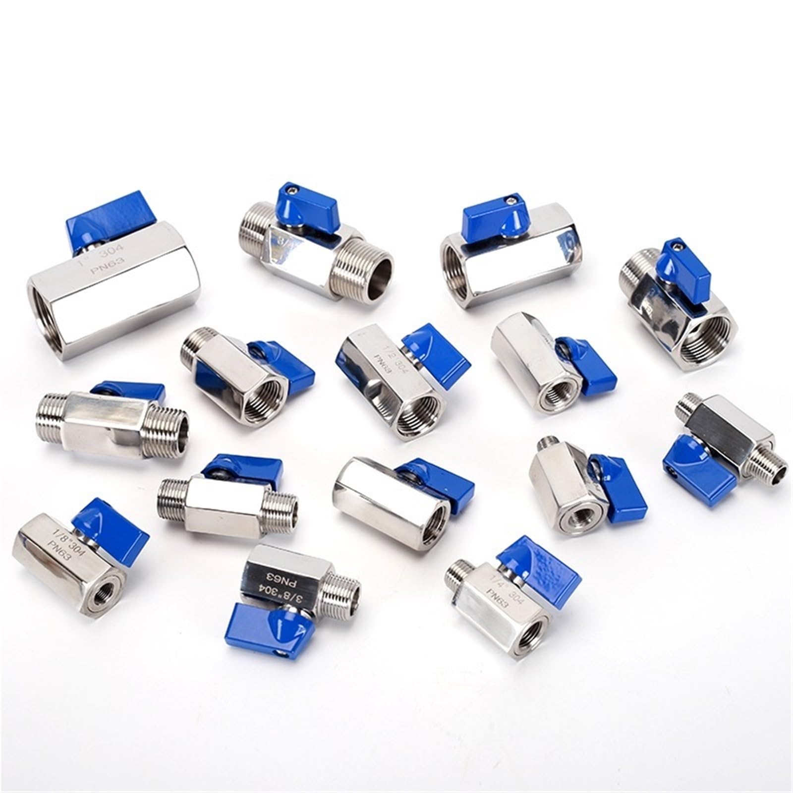 1 mini válvula de bola BSP de 0.12 a 1 pulgada, acero inoxidable SS304/316, roscas hembra/macho, mango manual, para agua, aire, gas, cocina, uso industrial (0.25 pulgadas, SUS316-macho a hembra)