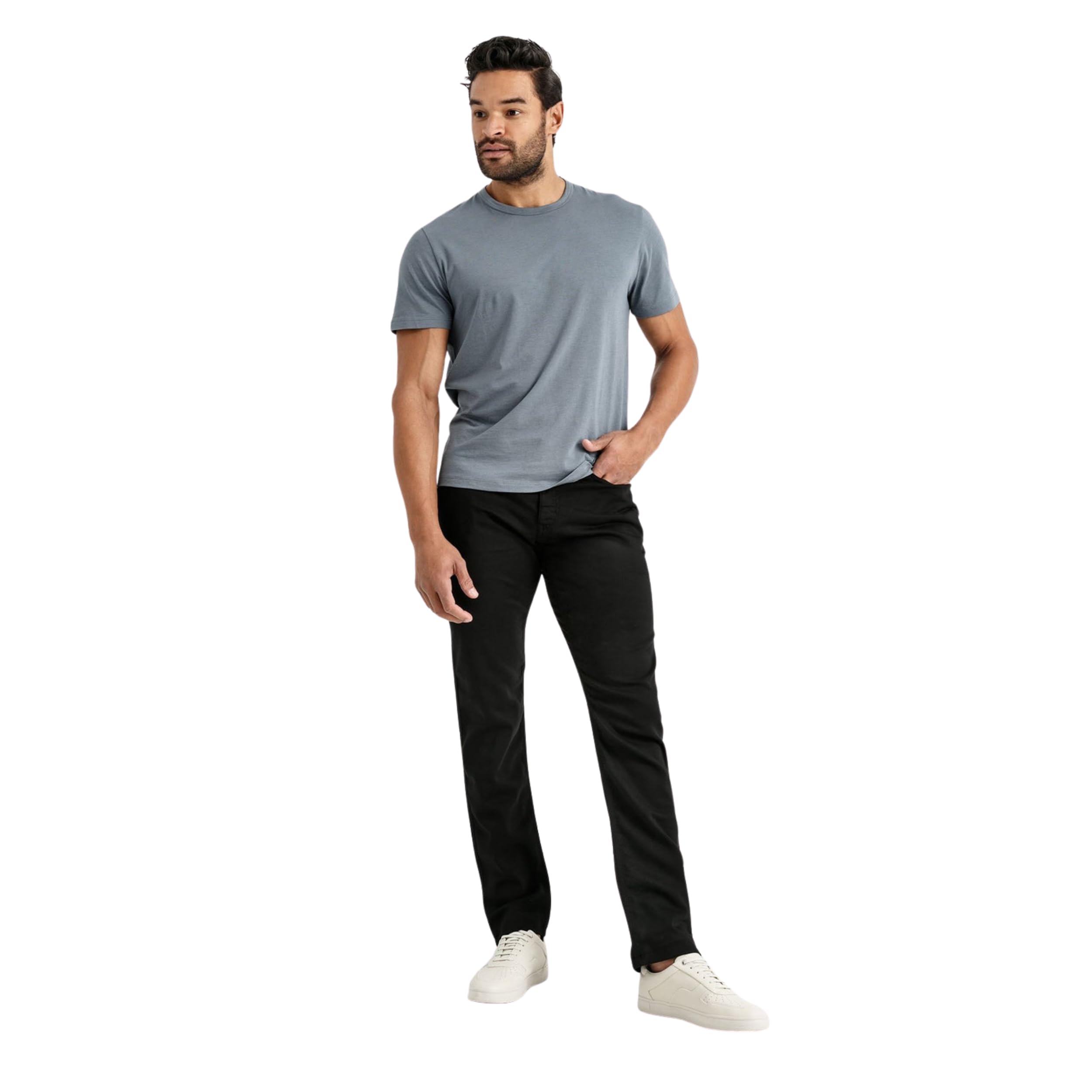 DUER Mens No Sweat Relaxed Taper Flexible Mid-Rise Commuter Bottoms Stretch TENCEL Blend Trousers